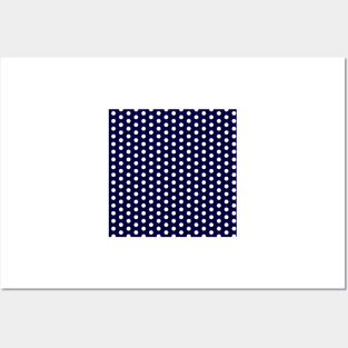 White dots in dark blue background Posters and Art